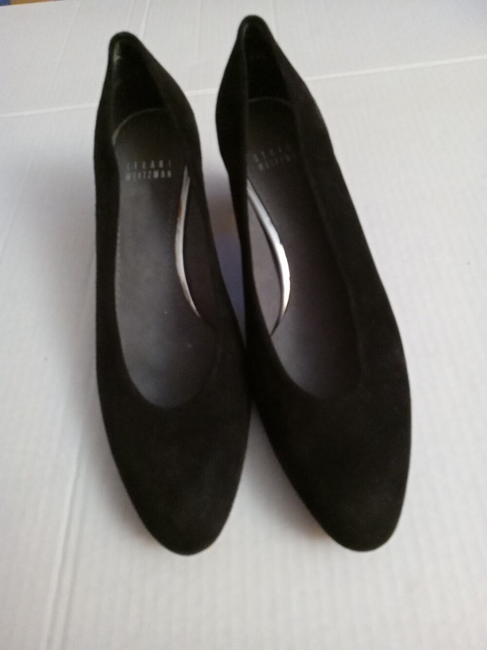 STUART WEITZMAN Women's Size 8 Platform Black Round Toe Suede Heels Pumps